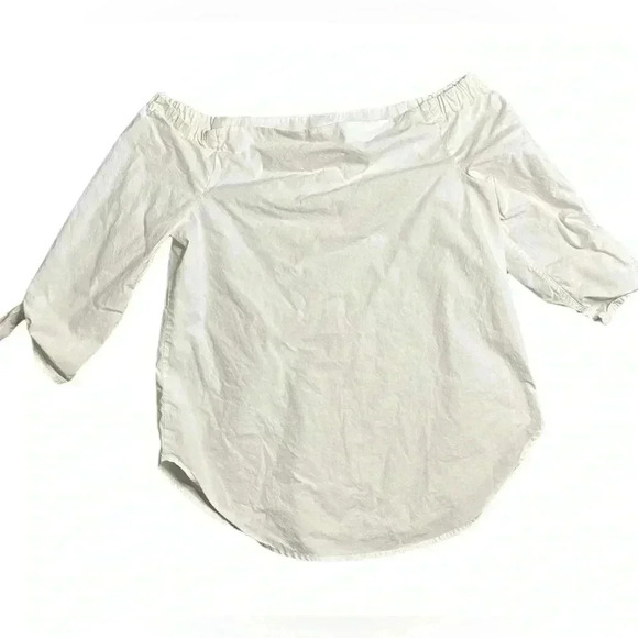 Babaton Aritzia Shirt Off The Shoulder Malik Blouse Gray 3/4 Sleeves Small - Picture 5 of 5